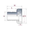 PVC Slangtule met Wartelmoer ¾" IG x 16 mm-0