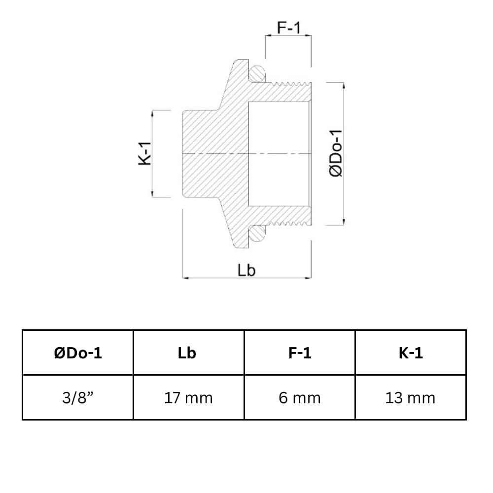 Draadfitting Messing Plug 3/8" BU-0