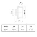 Draadfitting Messing Stop 1 1/4" AG-0