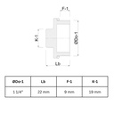 Draadfitting Messing Stop 1 1/4" AG-0