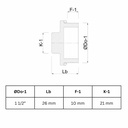 Draadfitting Messing Plug 1 1/2" AG-1