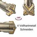 Hamerboor voor SDS-PLUS 4-snijders Ø 5,0mm x 110mm lengte-1