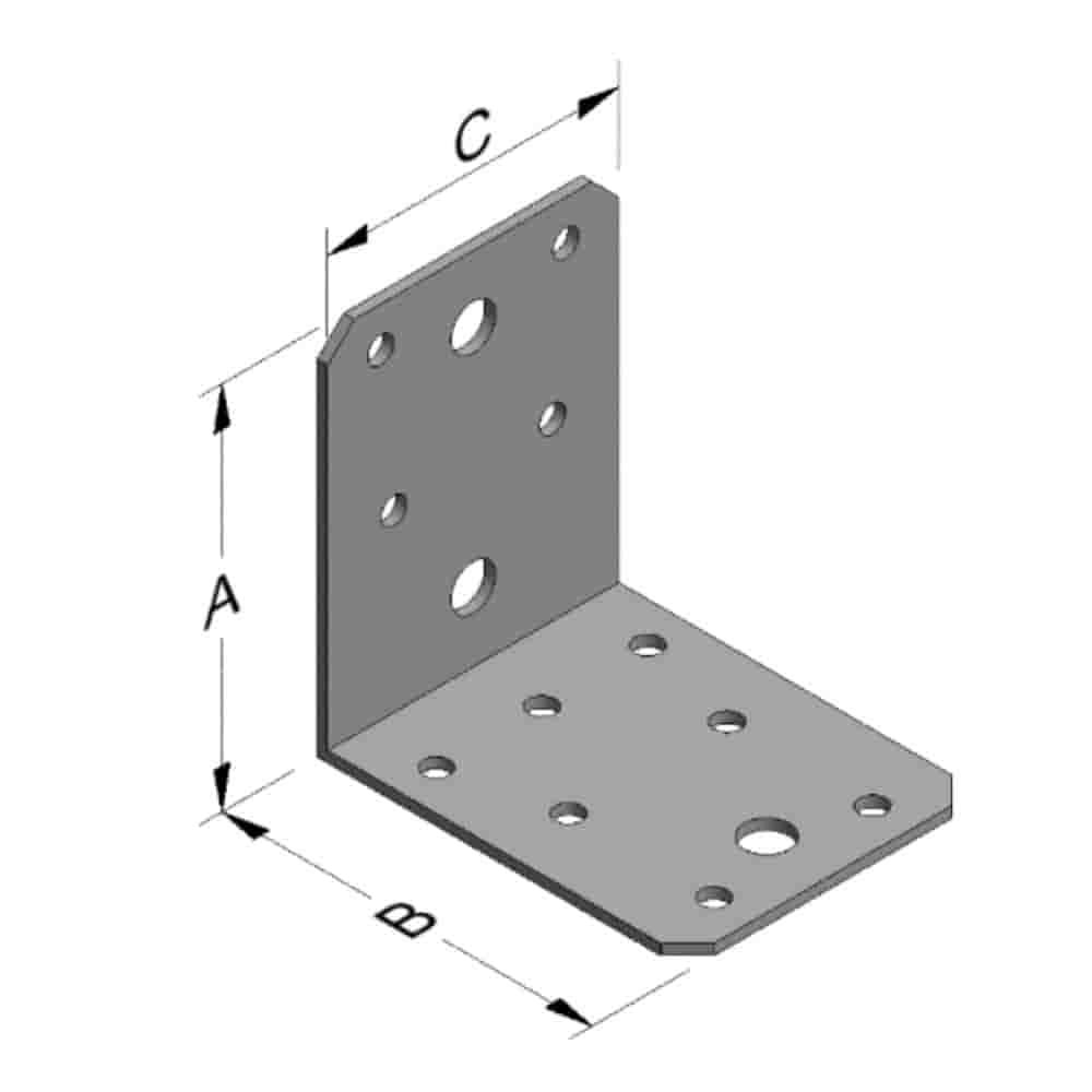 Hoekverbinder 70 x 70 x 55 x 2 mm zonder rib-0