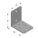 Hoekverbinder 70 x 70 x 55 x 2 mm zonder rib-0