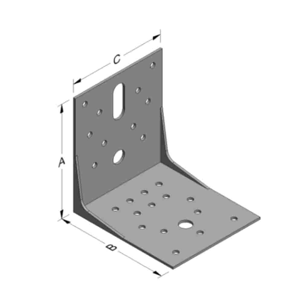 Hoekverbinder 100 x 100 x 90 x 2 mm met rib-0