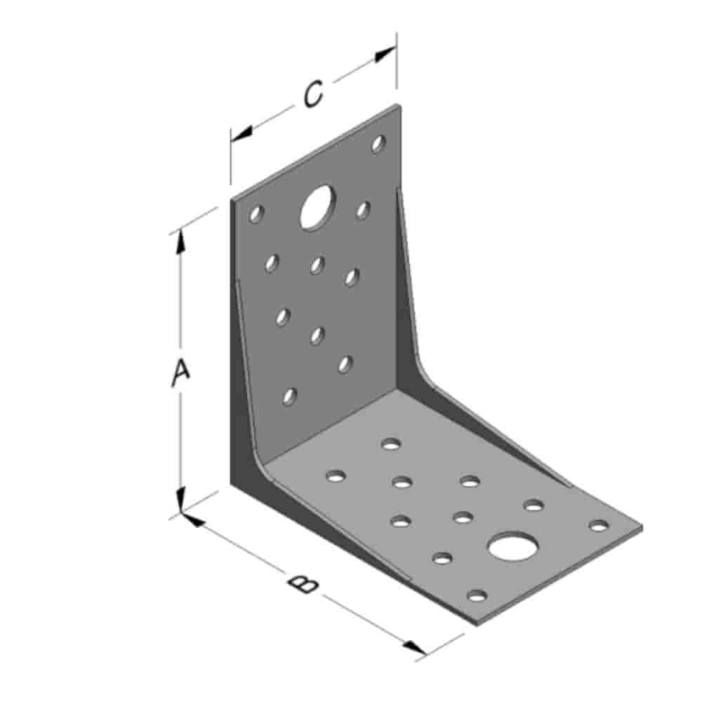 Hoekverbinder 89 x 89 x 60 x 1,5 mm met rib-0