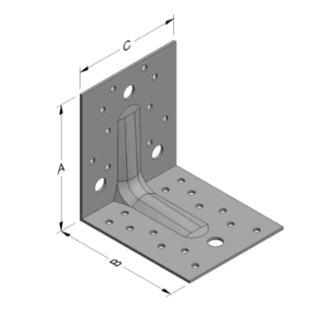 Hoekverbinder 105 x 105 x 90 x 2 mm met rib-0