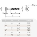 Spaanplaatschroeven 3,5 x 40 mm 1000 stuks met I-Ster, verzonken kop, deeldraad en freesribben onder de kop-0