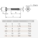 Spaanplaatschroeven 6,0 x 200 mm 100 stuks met I-Ster, verzonken kop, deeldraad en freesribben onder de kop-0