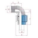 PP PE Rohr Verschraubung 90° Winkel 32 x 1" IG-0