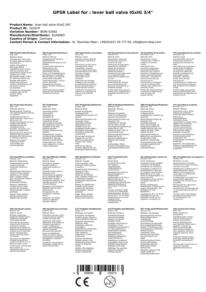 Hendel Kogelkraan IGxIG 3/4"-2