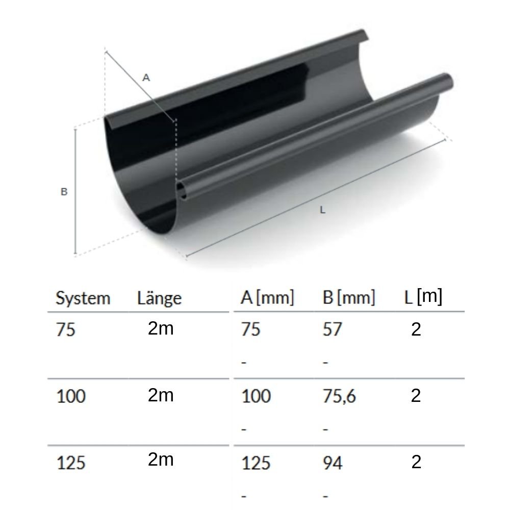 Regenpijp 2m grafiet Systeem 75-0