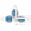 PP PE Buis Koppeling T-stuk 3 Koppelingen 16 x 16 x 16-0