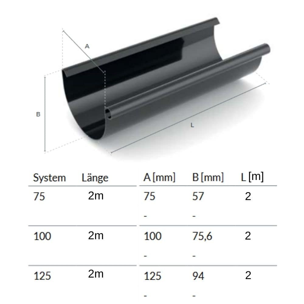 Regenpijp 2m grafiet Systeem 100-0