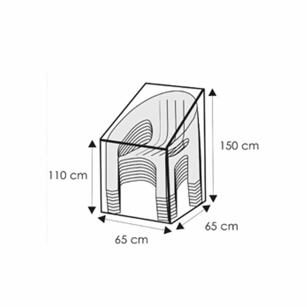 Beschermhoes transparant stapelstoel, ca.65x65x110/150-0