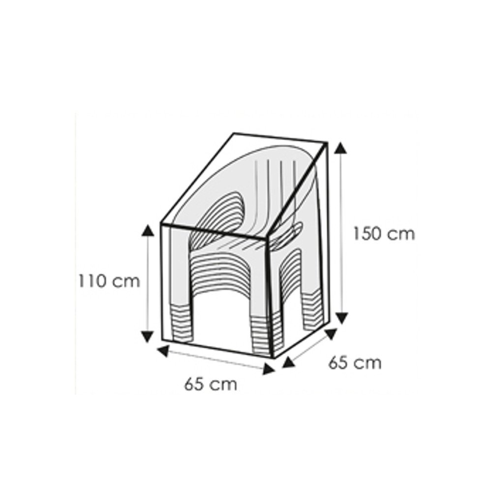 Transparante beschermhoes stapelstoel, ca. 65x65x110/150-0