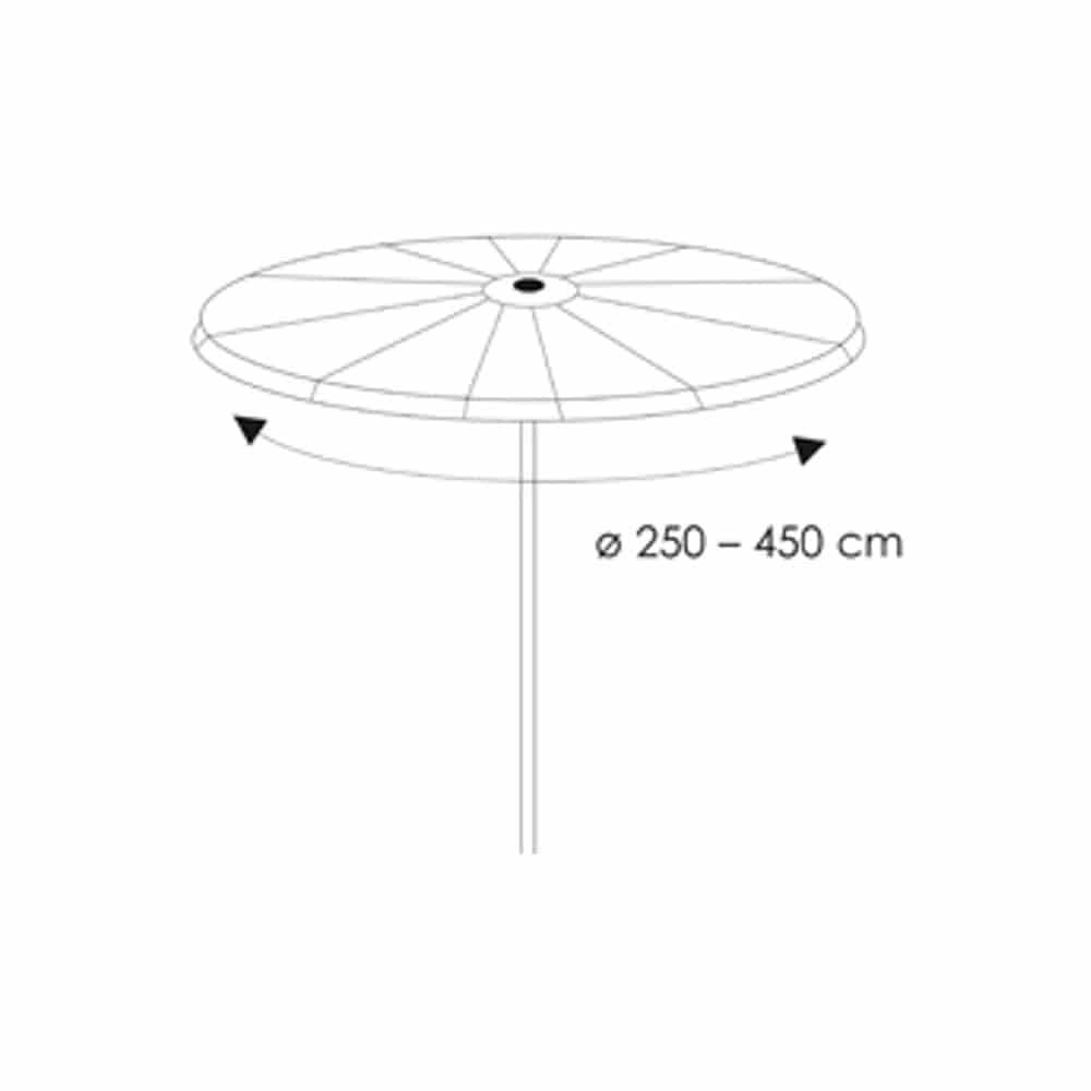 Transparante beschermhoes parasol, Øca.250-450, ca.51x193-0