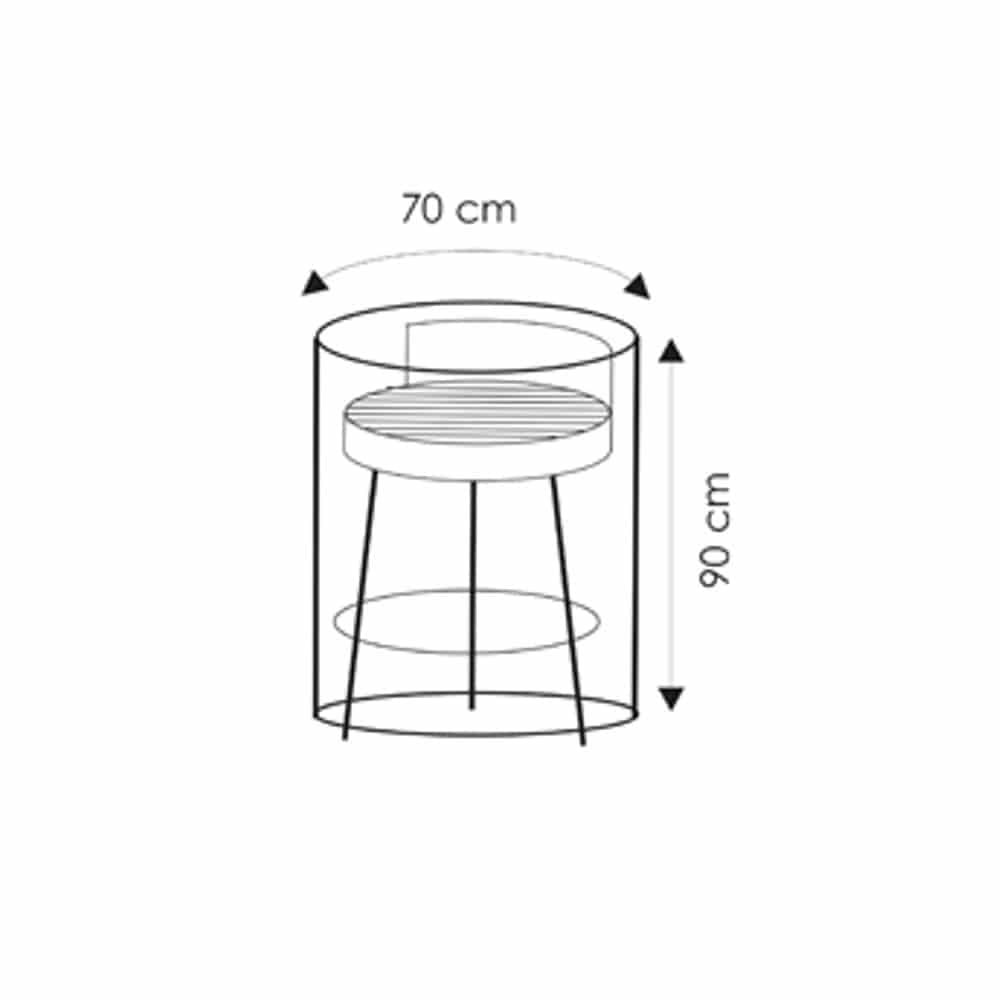 Beschermhoes transparant ronde barbecue, ca.70x90-0