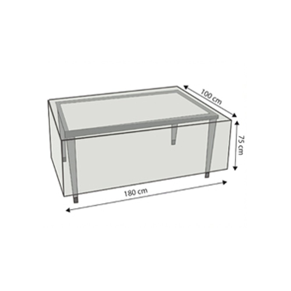 Beschermhoes transparant rechthoekige tafel, ca. 180x100x75-0