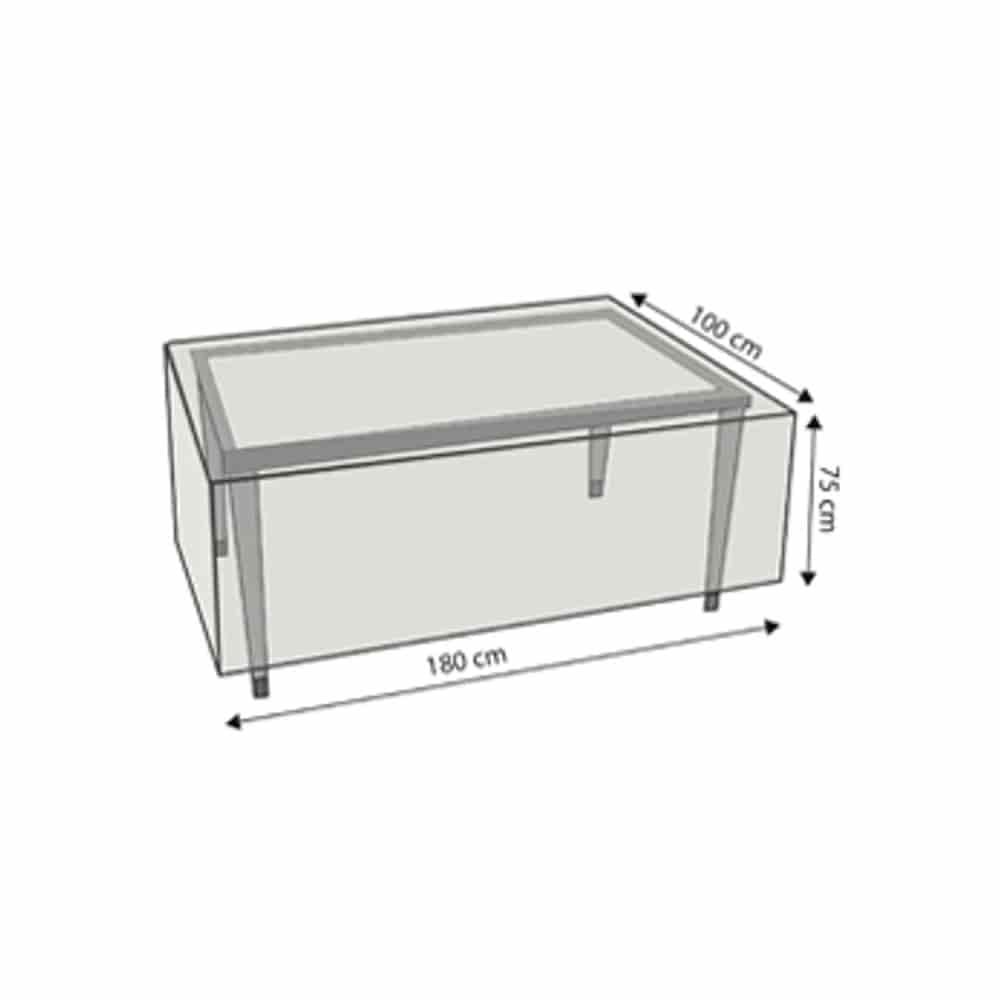 Transparante beschermhoes rechthoekige tafel, ca. 180x100x75-0