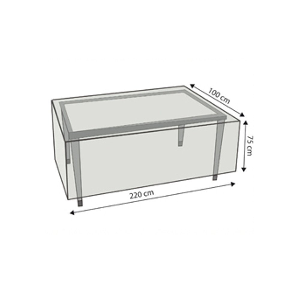 Beschermhoes transparant rechthoekige tafel, ca.220x100x75-0