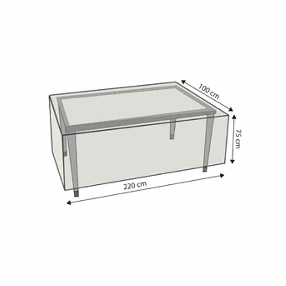 Transparante beschermhoes rechthoekige tafel, ca.220x100x75-0