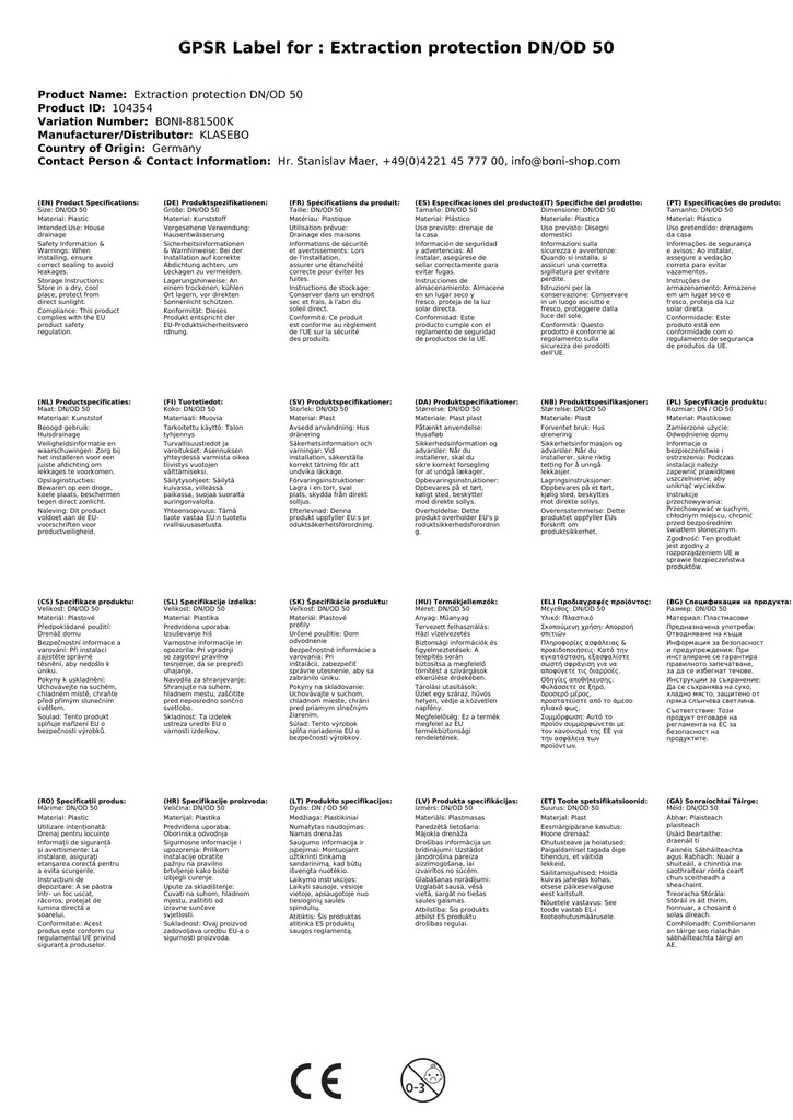 Uittrekbeveiliging DN/OD 50-2