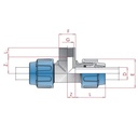 PP PE Buis Koppeling T-stuk 25 x 1/2" IG x 25-0