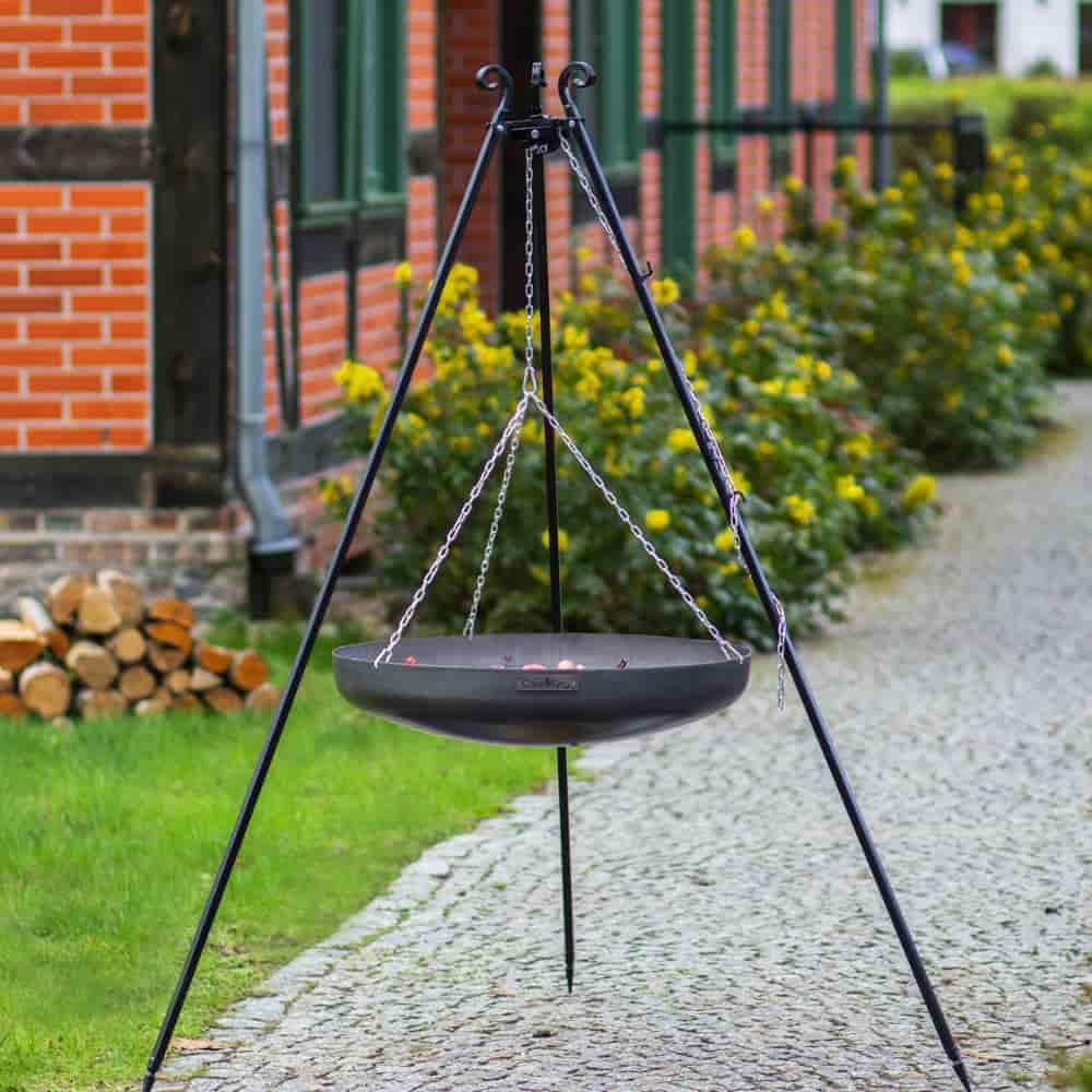 Wok op driepoot van natuurstaal 180 cm - 60 cm diameter-0