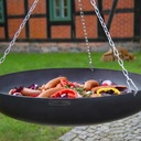 Wok op driepoot van natuurstaal 180 cm - 60 cm diameter + slinger-1