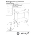 Grote tafelwagen met 2 niveaus, 40 mm hoge rand, hoge duwbeugel + EasySTOP-0