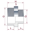 PVC - U Doppelnippel gereduceerd AG 2 1/2" x 1 1/2"-0