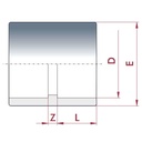 PVC-U Klebemuffe 20 mm PN16-0