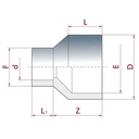 PVC-U Reductie lang 32-25mm x 20 mm PN16-0