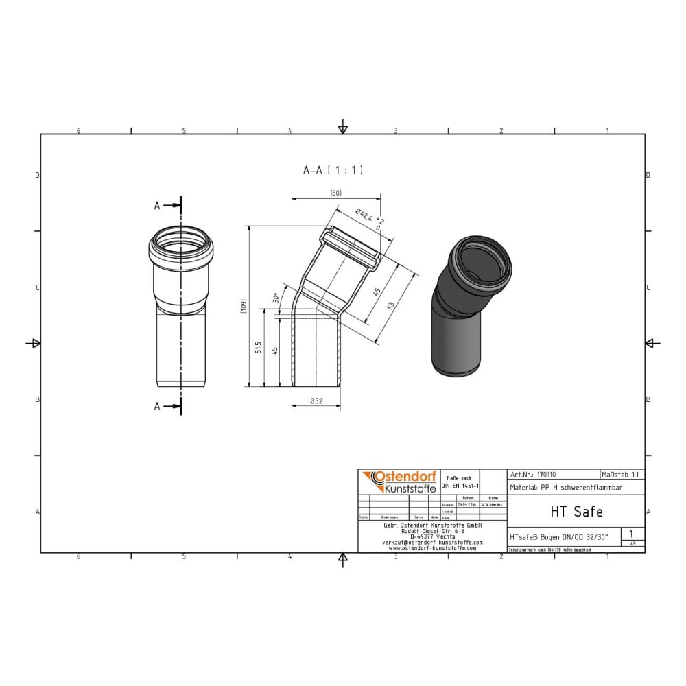 HTsafeB Bocht DN/OD 32 30 Graden-1