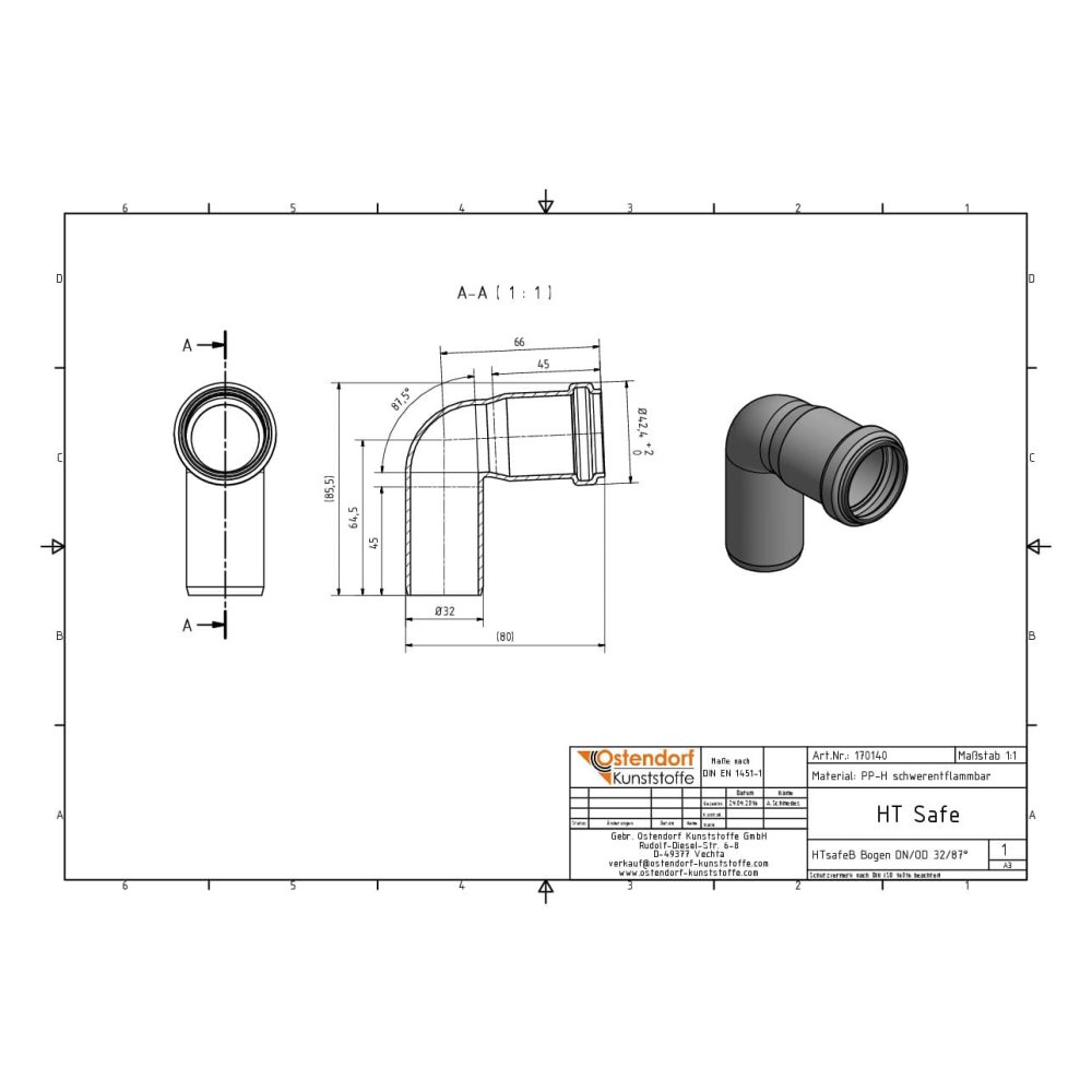 HTsafeB Bocht DN/OD 32 88,5 Graden-1