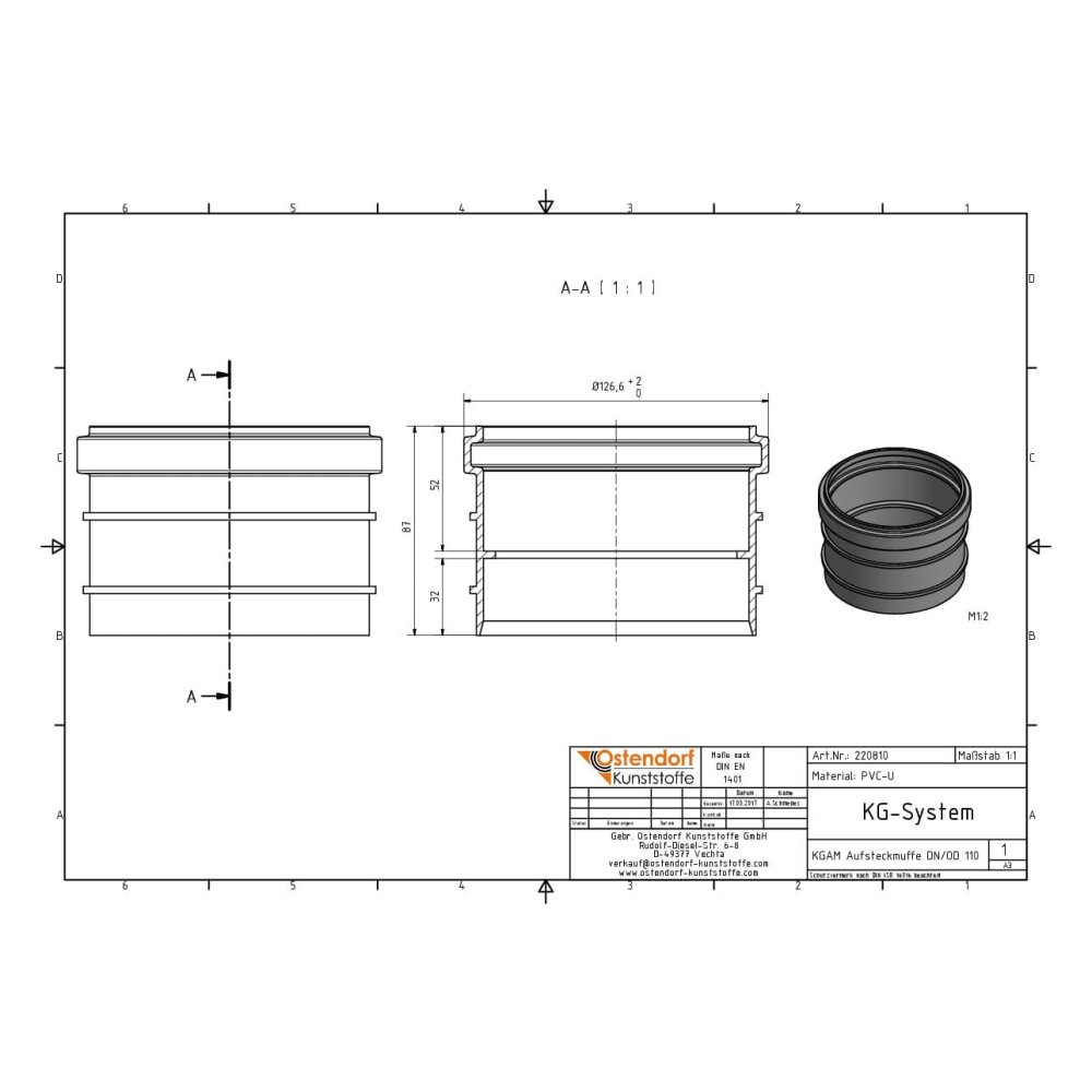 KGAM Opsteekmof DN/OD 110-1