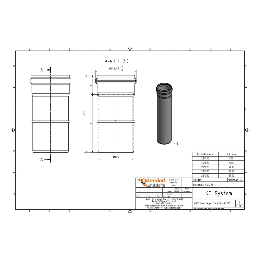 KGEM Buis SN 4 DN/OD 125 x 2000 mm-1