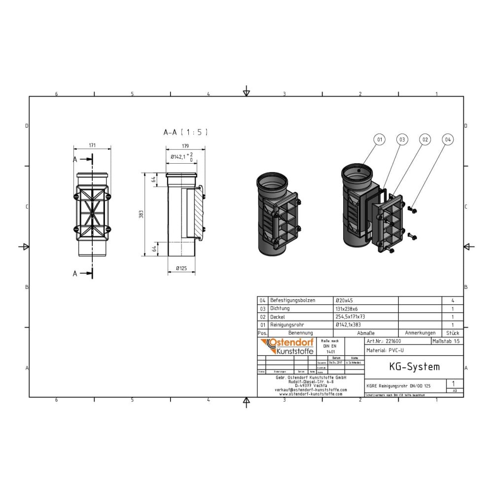 KGRE Reinigingsbuis DN/OD 125-1