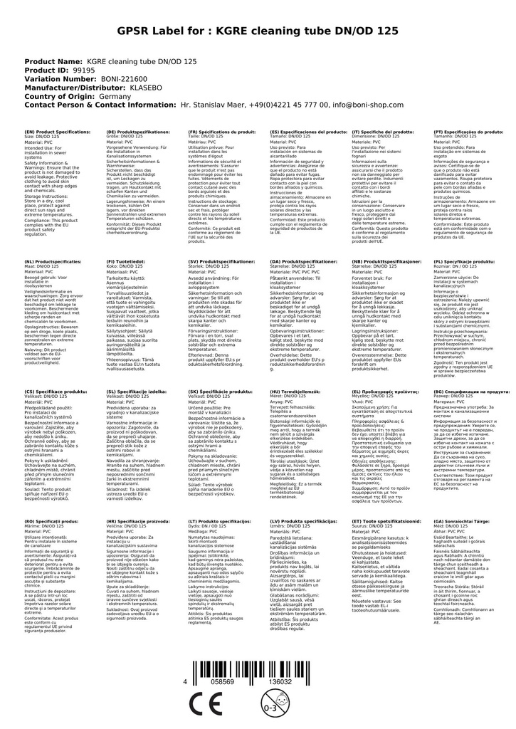 KGRE Reinigingsbuis DN/OD 125-3