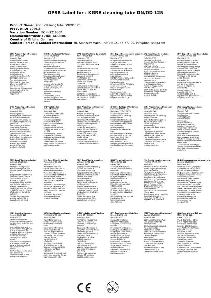 KGRE Reinigingsbuis DN/OD 125-3