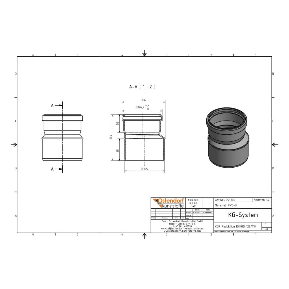 KGR Reductie DN/OD 125/110-1