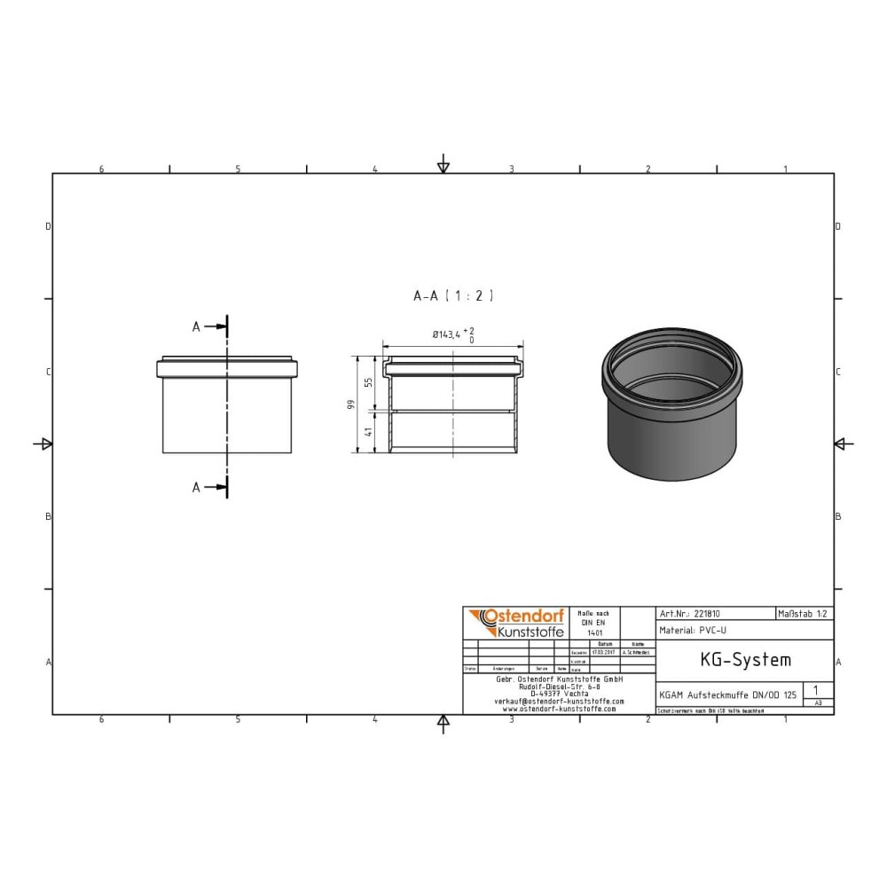 KGAM Opzetmof DN/OD 125-2