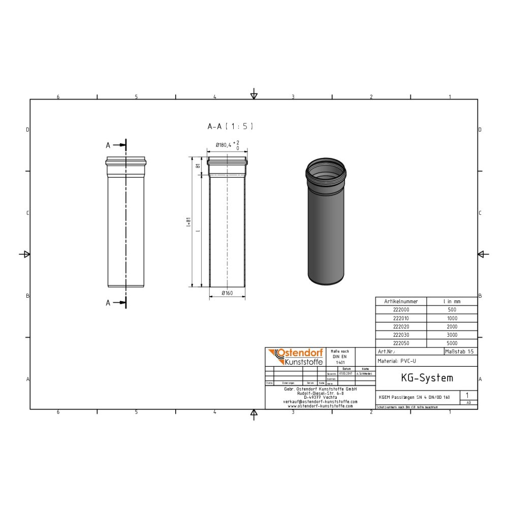 KGEM Buis SN 4 DN/OD 160 x 2000 mm-1