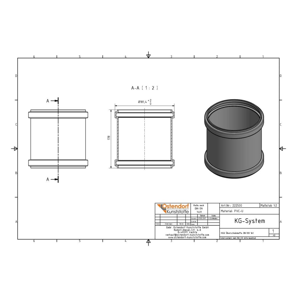 KGU Overschuifmof DN/OD 160-1