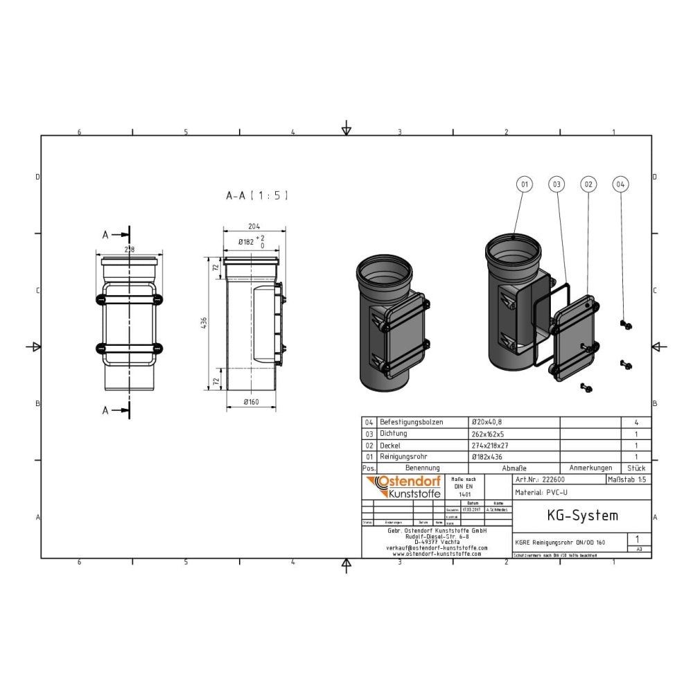 KGRE Reinigingsbuis DN/OD 160-1