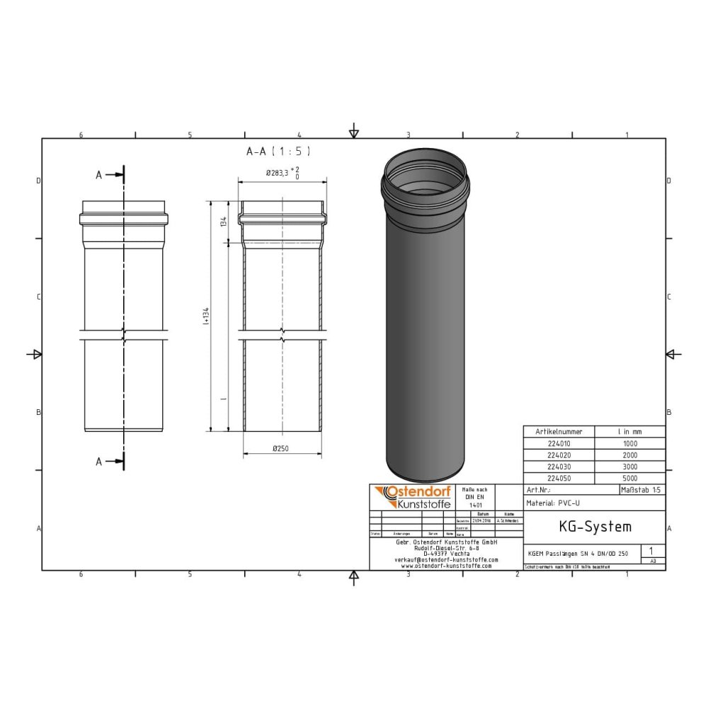 KGEM Buis SN 4 DN/OD 250 x 1000 mm-1