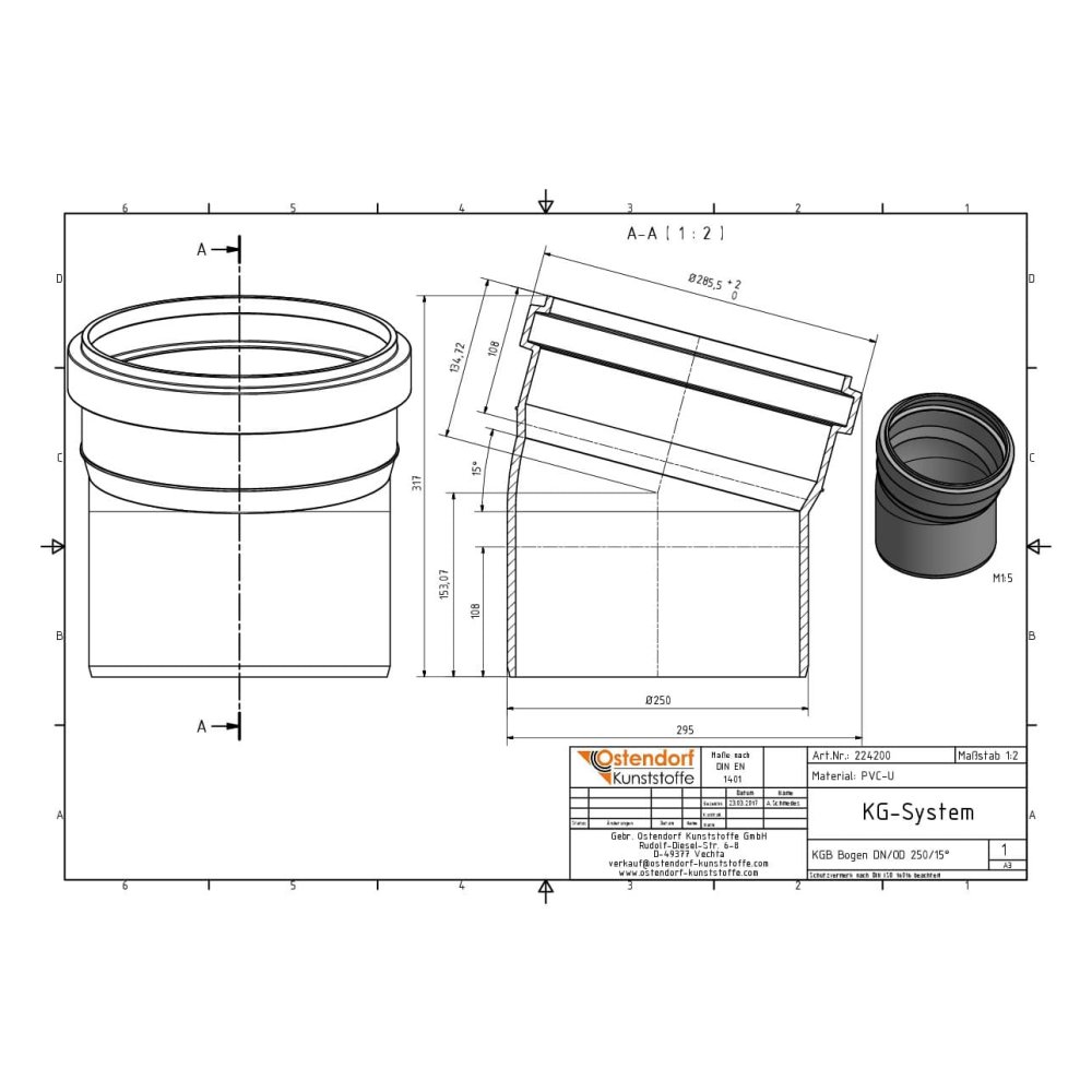 KGB Bocht DN/OD 250 15 Graden-1