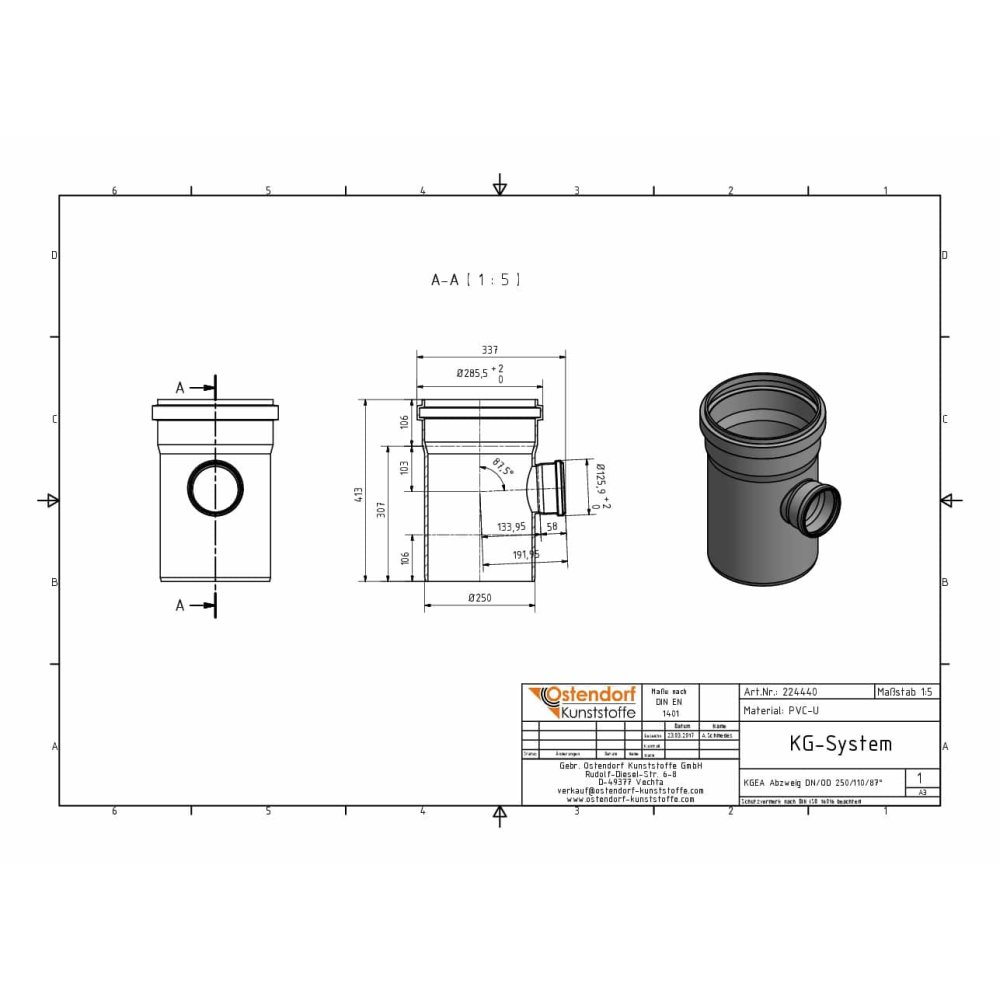 KGEA Aftakking DN/OD 250/110 87 Graden-1