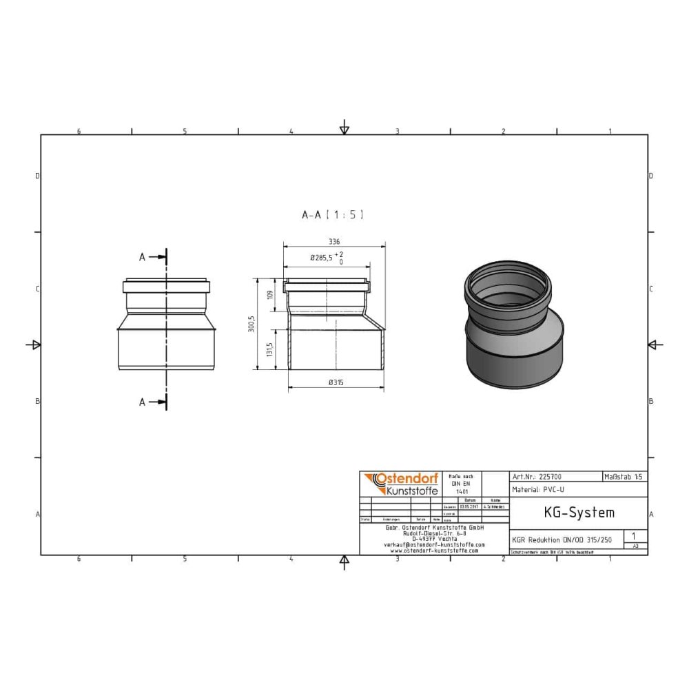 KGR Reductie DN/OD 315/250-1